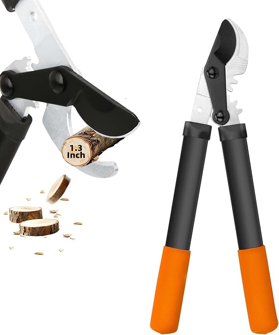 Loppers, Branch Cutter, Tree Trimmer with 1.3" Cut Clean Capacity | SK5 Steel Blade Tree Pruner, Save Effort Pruning Shears, Bypass Loppers Garden Clippers for Gardening and Yard Work