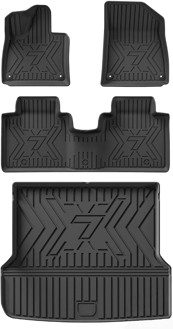 for Zeekr 7X 2024-2026 LHD TPE 3D Floor Mats with Cargo Liner Trunk Pad Waterproof All-Weather Black Accessories Set(LHD 4PCS)
