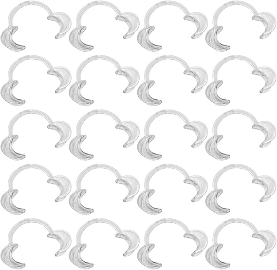 EZGO 20 Pieces (Size M) C-Shape Teeth Whitening Cheek Retractor, Disposable Dental Mouth Opener, Dental Lip Cheek Retractor for Mouthguard Challenge Game