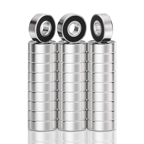 30 Pack Premium 608 2RS Ball Bearings, Smooth Rotation and Long-Lasting 608 Bearing, Exact Size Roller Bearings (8mm x 22mm x 7mm), Ideal for 3D Printers, DIY Projects and More