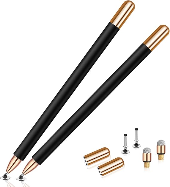 Stylus(2Pcs), Stylus Pens for Touch Screens, Universal Stylus High Precision Sensitivity, Stylus Pen for Android, ipad, iPhone, Galaxy Microsoft, Chromebook Tablet, Compatible with All Touch Screens