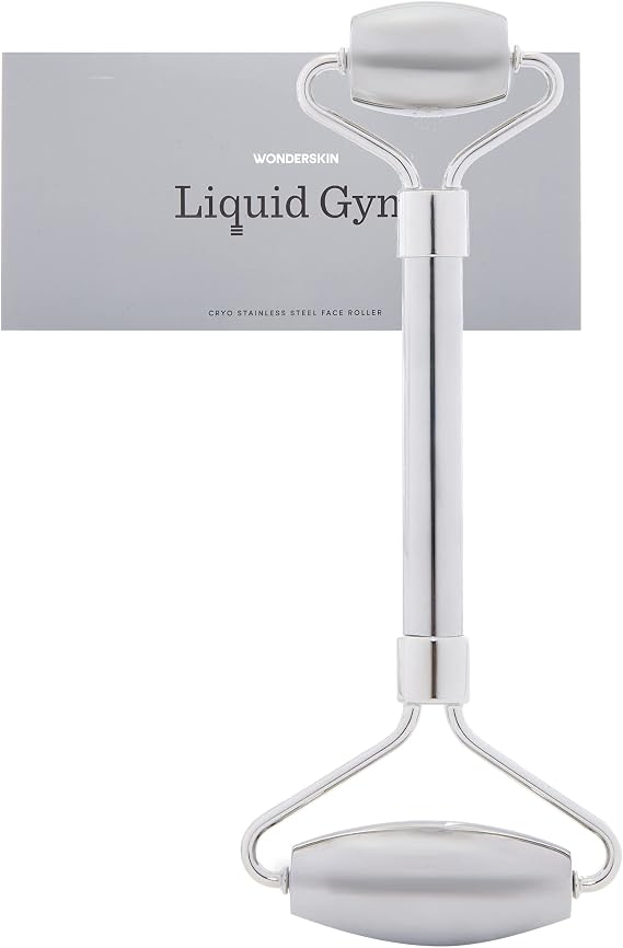 Wonderskin Liquid Gym Facial Roller, Stainless Steel Face Roller Massager for Puffy Eyes and Dark Circles, Face Sculpting Tool