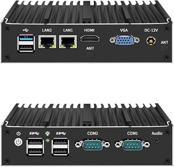 Celeron J1900 X86 Thin Client, Mini PC, Nano PC, Cheap PC with 8G RAM 128G SSD Dual RJ45 Port Dual COM RS485 VGA HDMI 6 USB