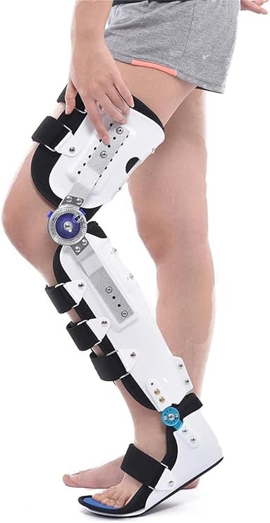 Adjustable Hip Joint Fixation Bracket, Hip Knee Ankle Foot Orthosis Braces, Knee Orthosis Support Joint Stabilizer, Fully Adjustable Calf Ankle Foot Fixed Bracket, for Hip Fracture(Adjustable,Right)
