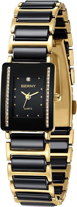 BERNY Womens Quartz Watch, Ceramic, Valentines Gift for Women, Lovers