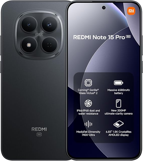 REDMI Note 15 Pro 5G Black 8GB RAM 256GB ROM