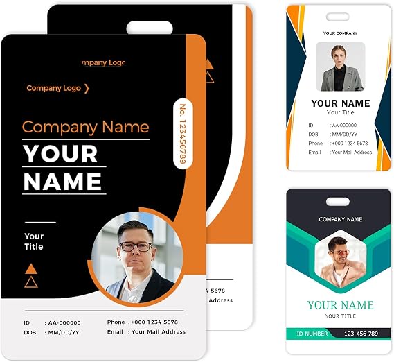 UBJVA Custom Badge Personalized Name Badges with Photo Logo Custom ID Card for Office Worker Doctor Nurse Student