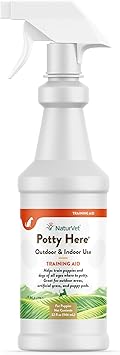 NaturVet Potty Here Training Aid Spray | Attractive Scent Helps Train Puppies & Dogs Where To Potty | Formulated For Indoor & Outdoor Use | 32 oz