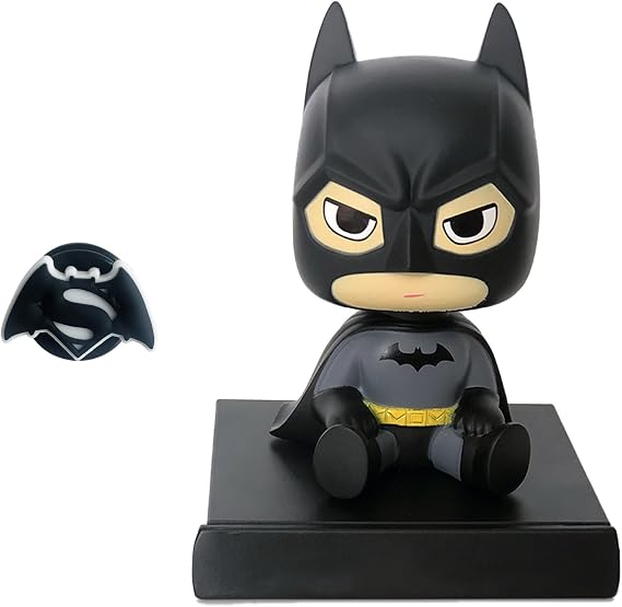 Anime Bobblehead Figures - Car Accessories Interior Decor with Phone Holder - Black, Funny Bobbleheads for Men, Women & Boys