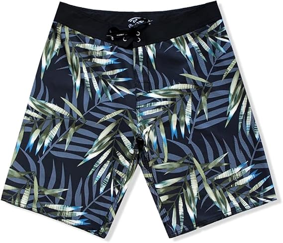 Palmwave Hawaiian microfiber, 4-Way Stretch Boardshorts - Multiple Pockets