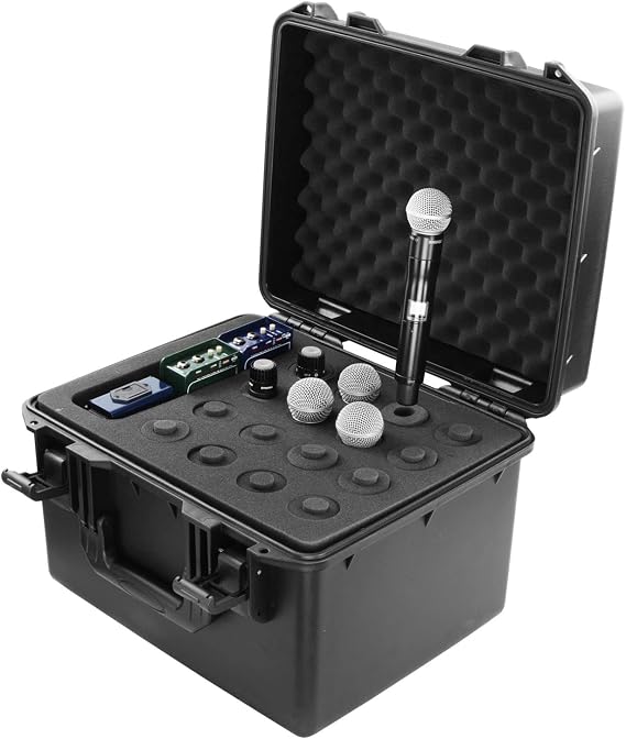 Odyssey Cases Vulcan Series Handheld Microphone Case (Holds 16) with Storage
