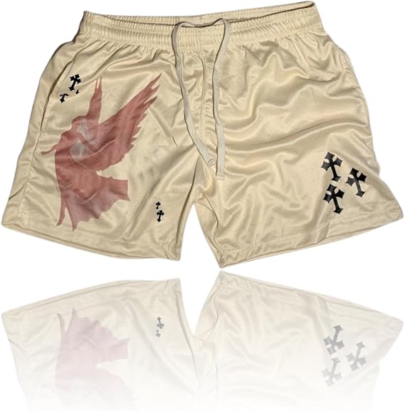 CROWN Anime Mesh Shorts - Breathable Workout Athletic Sport with Soft Pockets