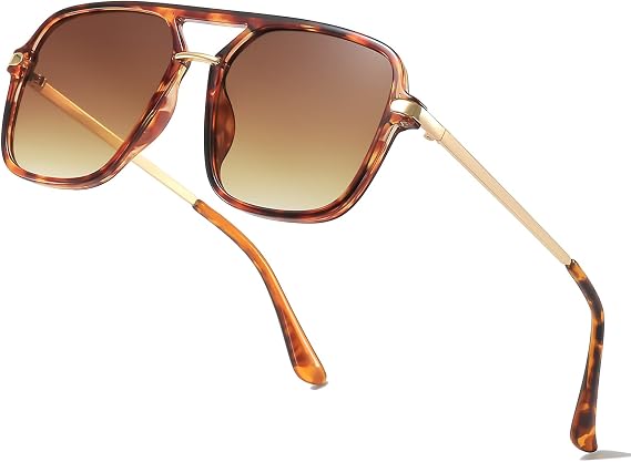 Classic Square Sunglasses for Women & Men 90s Vintage Shades Trendy Aviator Glasses