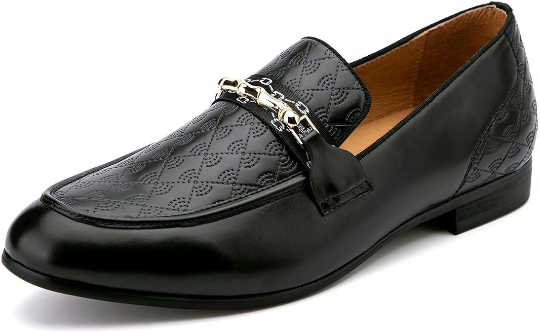 Meijiana Men's Fashion Classic Microfiber PU Leather Loafers and Weeding Dress Shoes for Men