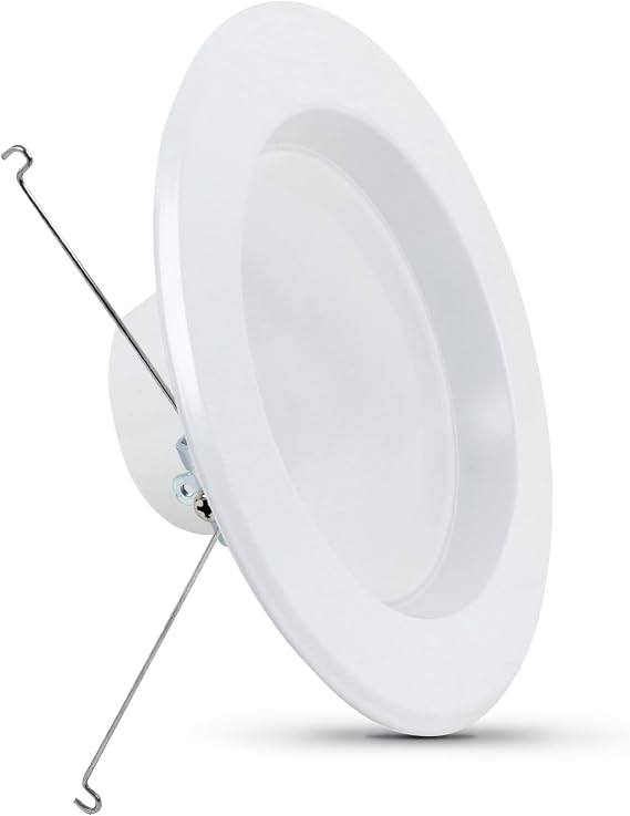 Feit Electric 5-6 inch LED Recessed Downlight - Pre-Mounted Trim - Standard Base Adapter - 2700K CCT Soft White - Dimmable- 75W Equivalent - 45 Year Life - 925 Lumens, LEDR56/927CA