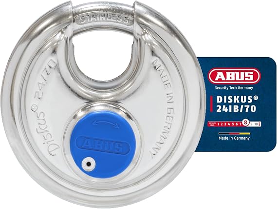 ABUS Diskus Padlock 24IB/70 Stainless Steel - Security Level 8, 70 mm