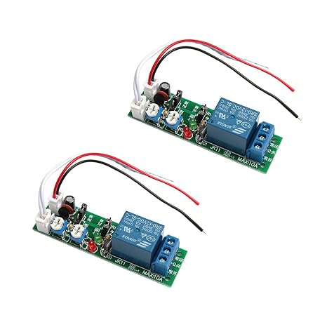 Acxico 2Pcs DC 12V Infinite Cycle Trigger Delay Timing Timer Relay ON Off Loop Module