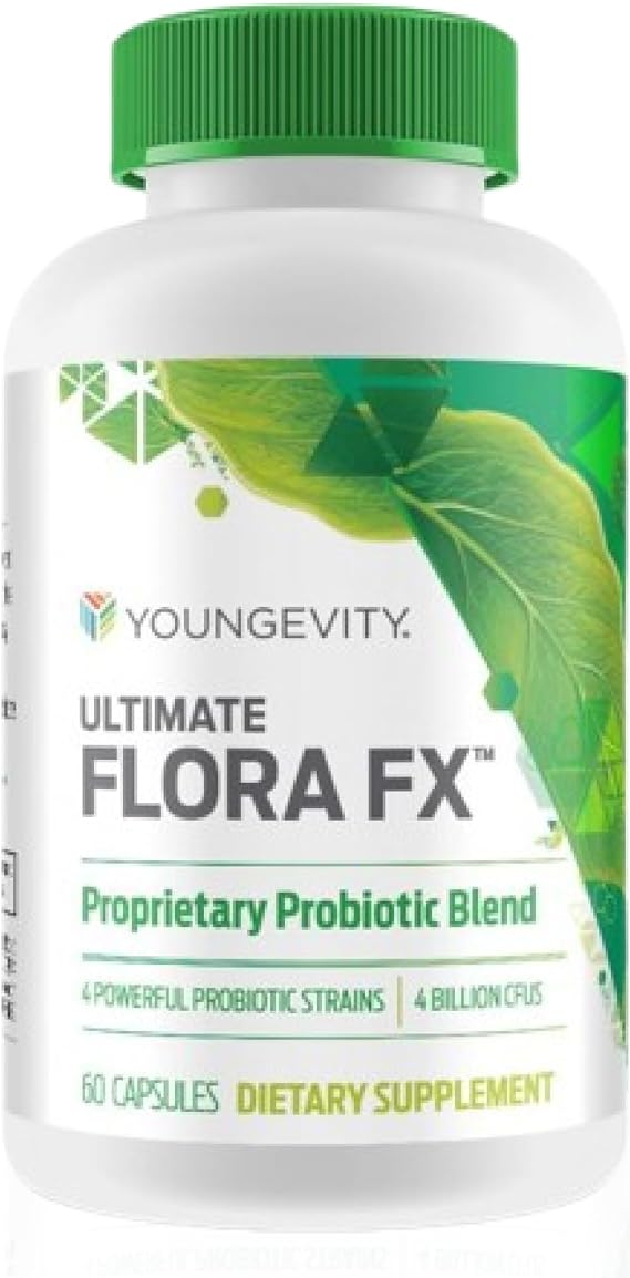 Youngevity Ultimate Flora FX Prebiotic Probiotic, 4 Billion CFU, 60 Caps