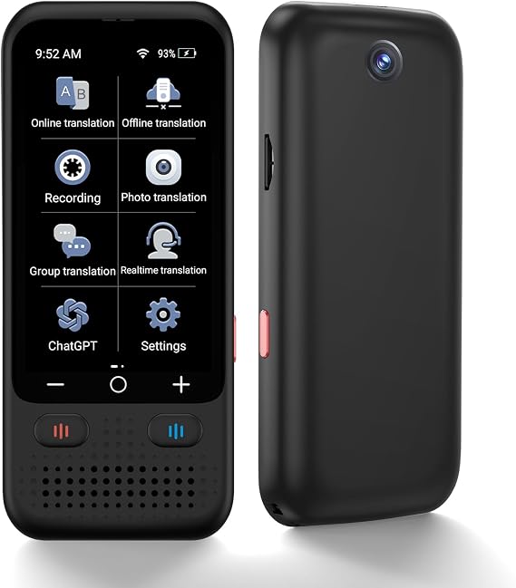 Language Translator ravel Business LearningDevice, Upgraded ChatGpt AI Translator No WiFi Needed, 150+ Languages Two Way Real-Time Voice Translation, Offline&Recording&Photo Translation for T