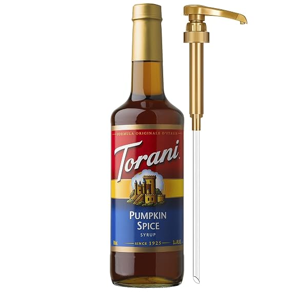 Torani Coffee Syrup, Pumpkin Spice Flavor, Pump Included, 25.4 Fl Oz