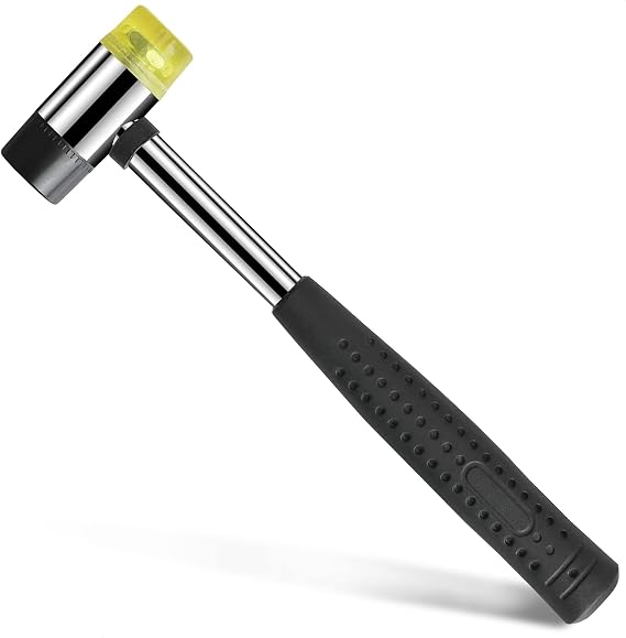 Small Rubber Mallet Hammer 1", 25 mm Double-Sided Head, Non-Slip Grip