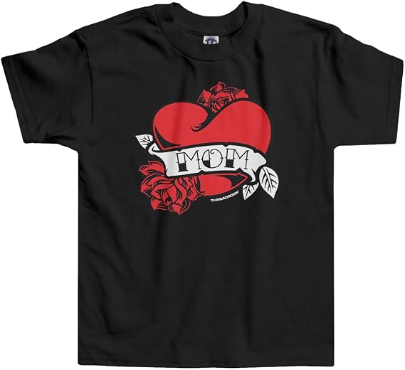 Threadrock Little Boys' Mom Heart Tattoo Toddler T-Shirt