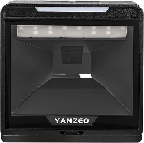 Yanzeo YS868i 2D Barcode Scanner Flatbed Desktop Omnidirectional Wired Barcode Reader Auto Scan 1D QR Code Scan Platform Hands-Free Image Recognition Barcode POS Storage