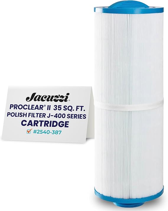 Jacuzzi 2540-387 ProClear II 35 Sq Ft Filter Cartridge HydroFilter Threaded | Threaded Hydrofilter Design, Secure Connection, Captures Debris And Oils, Supports Proper Circulation In Jacuzzi Spa Systems