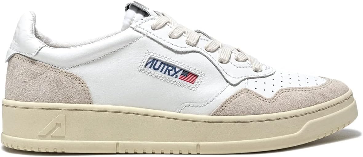 Autry AULM LS33 Unisex Leather and Suede White Sneakers