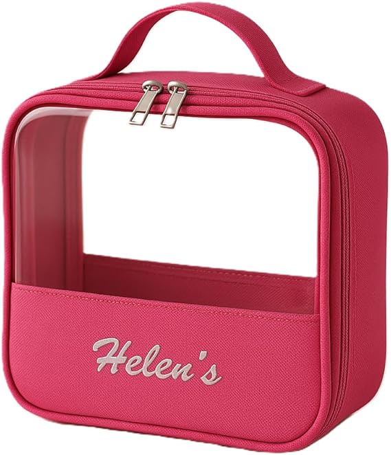 PVC Transparent Travel Makeup Cosmetic Bag (Pink)
