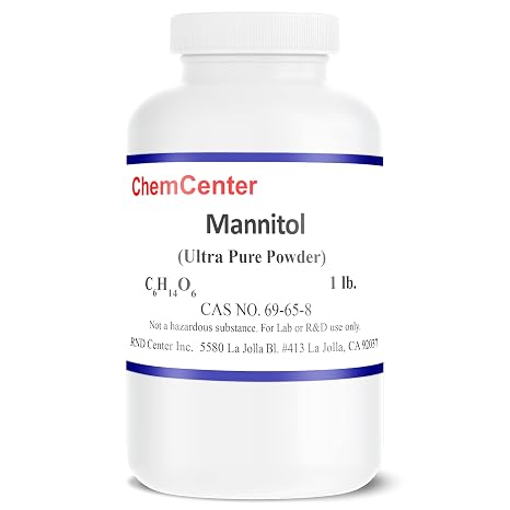 Mannitol, High Purity, 100 mesh fine Powder, 1lb. (16 oz., 454 Grams)