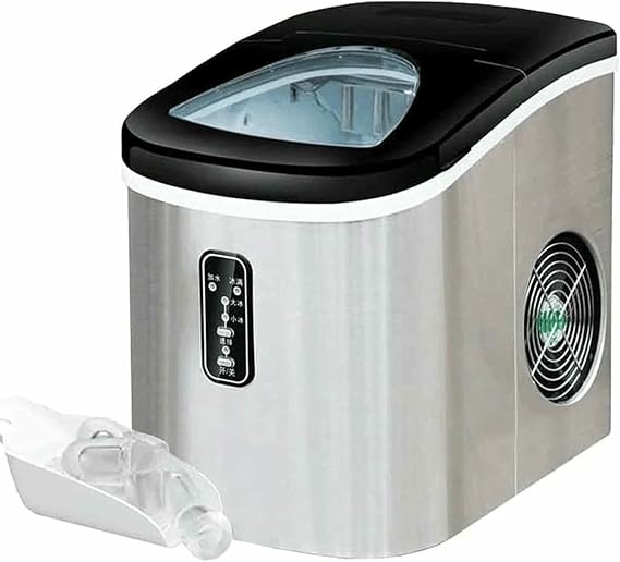 Portable countertop ice maker with self-cleaning function, compact automatic ice maker, makes 9 ice cubes in 6-8 minutes, perfect for home/kitchen/office/bar