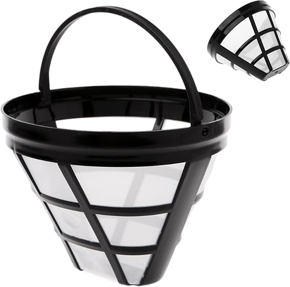 Reusable Coffee Filter Size 4 Black for 8-12 Cups Pack of 2