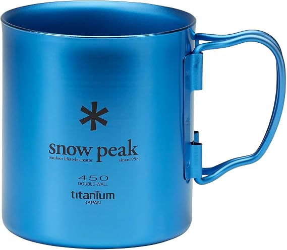 Snow Peak Titanium Double-Wall Mug - Durable & Lightweight Insulated Mug - Camping - 15.2 fl oz
