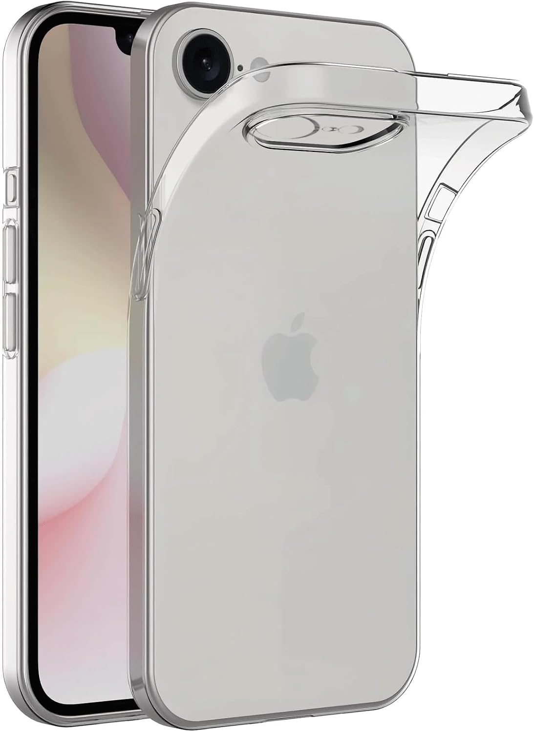 GGM GİYİM & AKSESUAR iPhone 16e  17e ile Uyumlu Şeffaf Silikon Şok Emici Özellikli Full Kasa Koruma Sağlayan Şeffaf Kılıf 16e17e