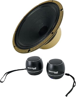 Audiosavings Bundle: Celestion G12H-75 Creamback 12 75W Guitar Speaker 16 Ohm with Large Magnet Bundle with Pair Rockville RPB3-BLACK Handheld Wireless Linking Portable Bluetooth Speakers 2 Items