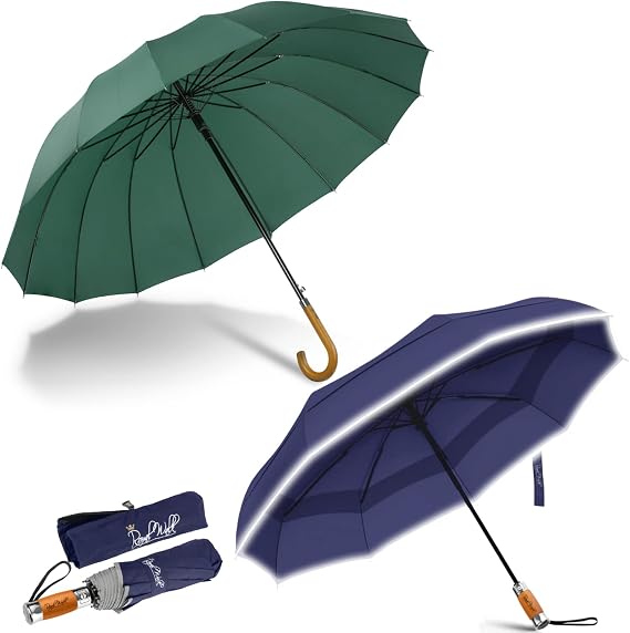 Royal Walk Large Umbrella + Vented Windproof Compact Umbrella