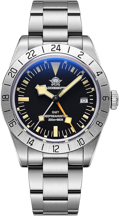 1963 Watches Addisdive GMT Watches for Men Movement Diver 200M Waterproof 39mm Luminous Dome Bubble with AR Blue Coating