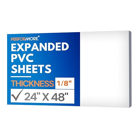 Expanded PVC Sheet Lightweight Rigid Foam 3mm (1/8 inch) 24 x 48 inches White Ideal for Signage, Displays, and Digital/Screen Printing