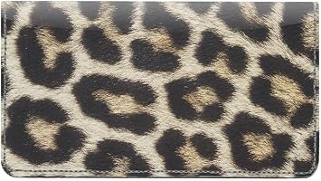 Leopard Print Designer Checkbook Cover, with Credit Card Slots and Pen Loop