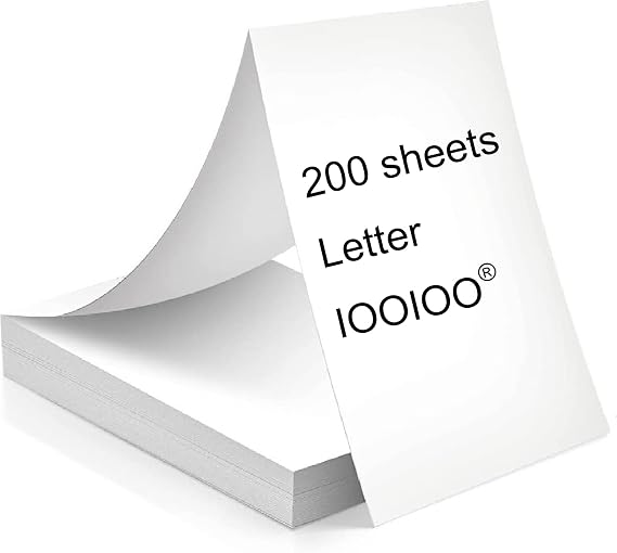 BPS free BPA free, 200 pages, thermal printer paper 8.5 x 11, letter, folded, continuous, perforated, quick dry for pen. For IOOIOO, Peripage, Munbyn, Jadens, Hprt, Phomemo...(lasting 3 years) 4mark