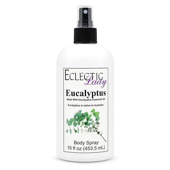 Eclectic Lady Eucalyptus Body Spray, Double Strength, 16 ounces, Body Mist
