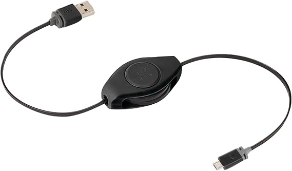 RETRAK ETPRM5ReTrak Premier Retractable Micro USB Charge & Sync Cable - Black