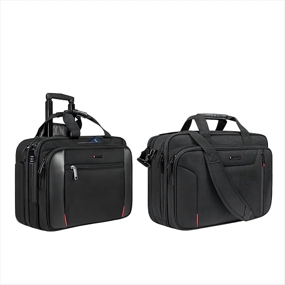 EMPSIGN 17.3" Laptop Briefcase& Rolling Bag Pockets for Business Work