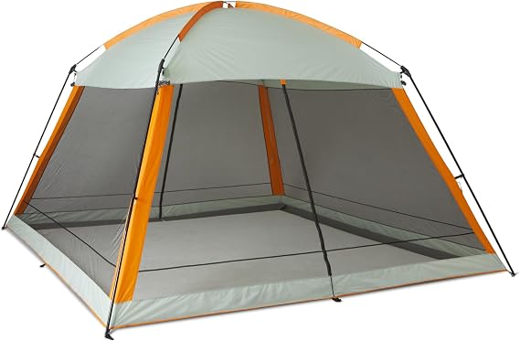 Amazon Basics Screened Canopy Tent, 12 x 12 ft with Zippered Enclosure, UPF50+ Sun Protection, Bug-Free Outdoor Shelter for Camping, Parties and Events