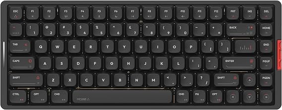 iQunix MQ80 Low Profile Mechanical Keyboard 75% Full Aluminum Case Wireless Keyboard with 2.4G Receiver, Bluetooth and Wired Connectivity for Mac/Windows Shadow Black