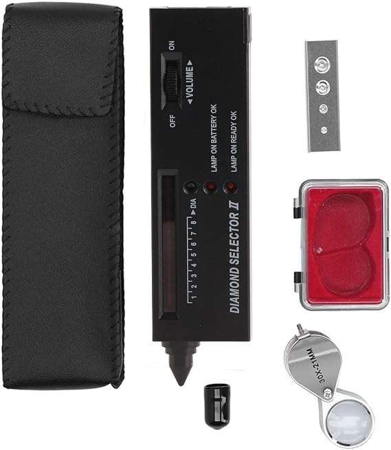 Portable Electronic Diamond Tester Pen with 30X Magnifier, LCD Screen, High Accuracy Professional Gemstone Jewellery Testing Tool