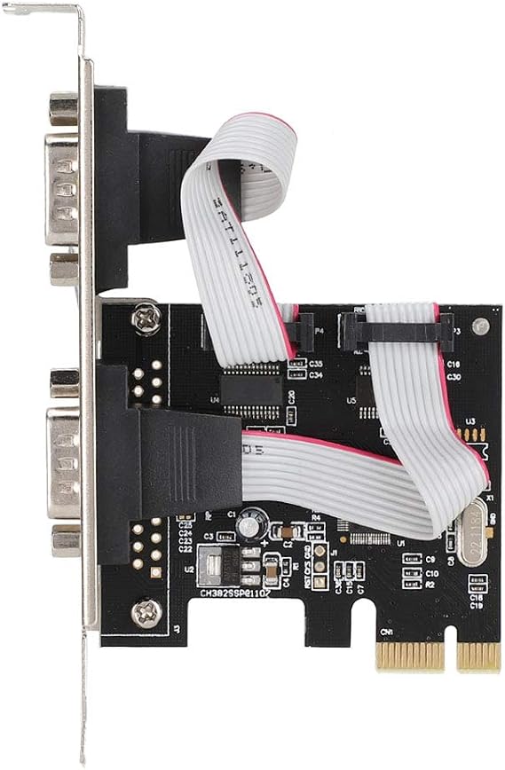 2 Port PCI Express RS232 Serial Adapter, PCIE PCI Express to Serial DB9 2-Port Controller Adapter Card DB9 Serial Port Host Controller Expansion Card with Drive CD 1 X PCIE 2 X Serial Interface
