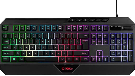 Claw's Nexus K1 RGB Full Membran 104 Tuşlu Ekstra Multimedya/Rollover Ses Kontrol Mekanizmalı & Claw's Reflex Örgü Kablolu Gaming Klavye (11 Farklı RGB Efektli)