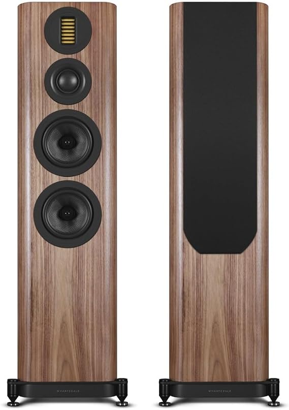 Wharfedale EVO 5.4 Floorstanding Speakers (Pair) – 3‑Way Bass‑Reflex Tower, Dual 6.5″ Kevlar Woofers, Soft‑Dome Mid, AMT Tweeter, SLPP Port Technology (Walnut)